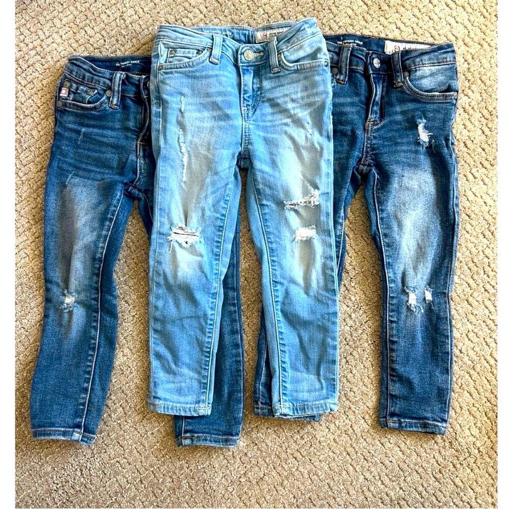 AG Designer Distressed Twiggy Ankle Skinny Jean Denim Lot Toddler 3T